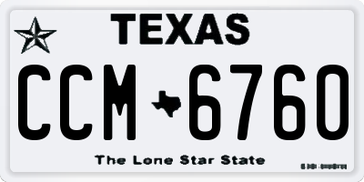 TX license plate CCM6760