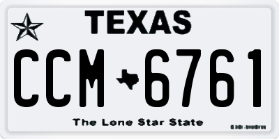 TX license plate CCM6761