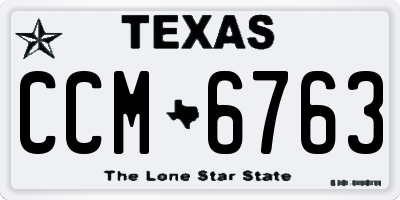 TX license plate CCM6763