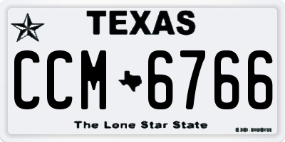 TX license plate CCM6766