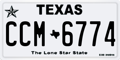 TX license plate CCM6774