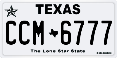 TX license plate CCM6777