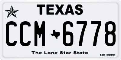 TX license plate CCM6778