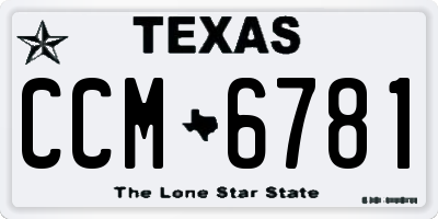 TX license plate CCM6781