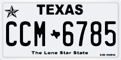 TX license plate CCM6785