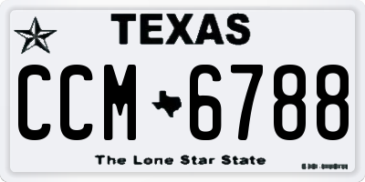TX license plate CCM6788