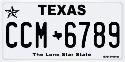 TX license plate CCM6789