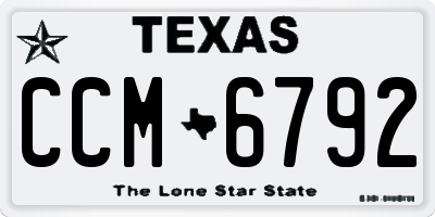 TX license plate CCM6792