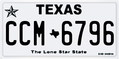 TX license plate CCM6796