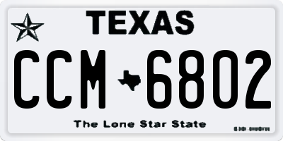 TX license plate CCM6802