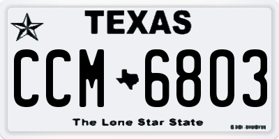 TX license plate CCM6803