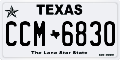 TX license plate CCM6830