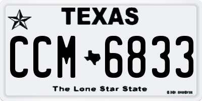 TX license plate CCM6833