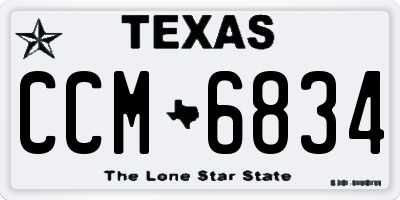 TX license plate CCM6834