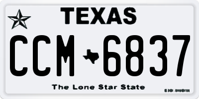 TX license plate CCM6837