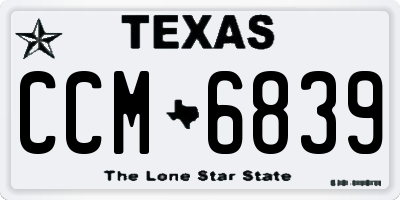 TX license plate CCM6839