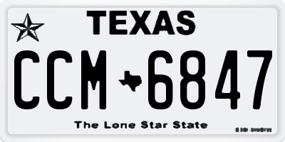 TX license plate CCM6847