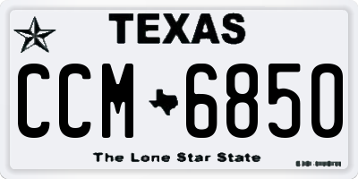 TX license plate CCM6850