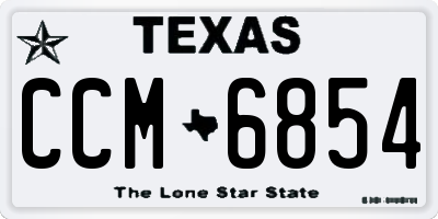 TX license plate CCM6854