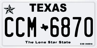 TX license plate CCM6870