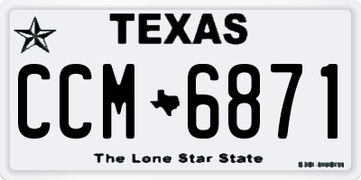 TX license plate CCM6871