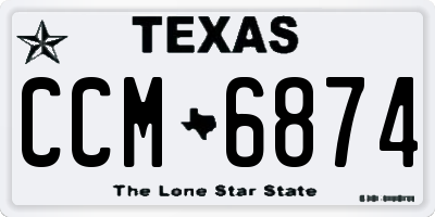 TX license plate CCM6874