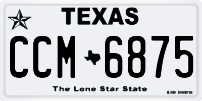 TX license plate CCM6875