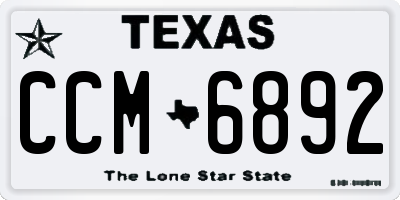 TX license plate CCM6892