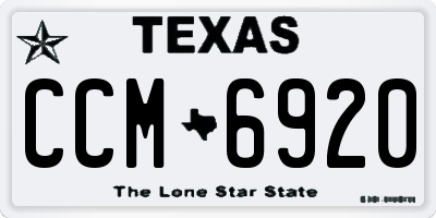 TX license plate CCM6920