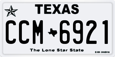 TX license plate CCM6921
