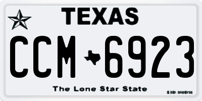 TX license plate CCM6923