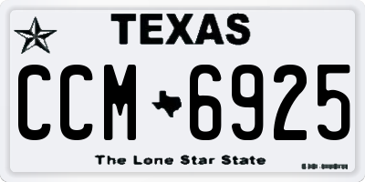 TX license plate CCM6925