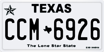 TX license plate CCM6926