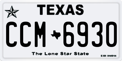 TX license plate CCM6930
