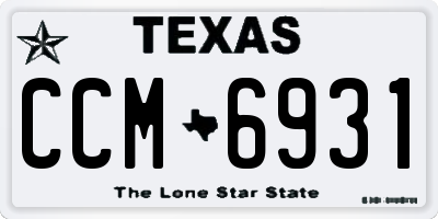 TX license plate CCM6931