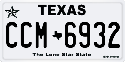 TX license plate CCM6932