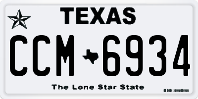 TX license plate CCM6934