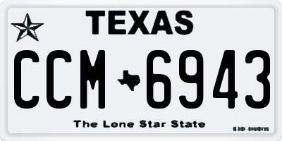TX license plate CCM6943