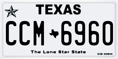 TX license plate CCM6960