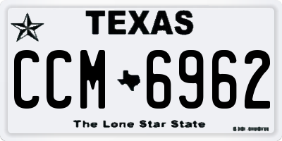 TX license plate CCM6962
