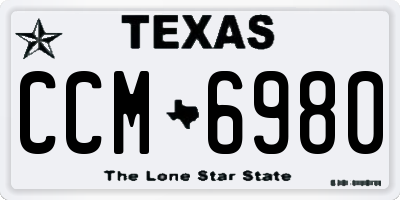TX license plate CCM6980