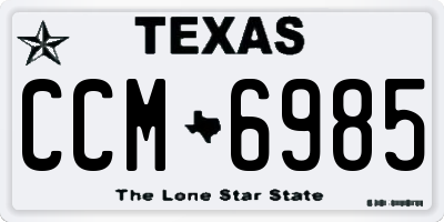 TX license plate CCM6985