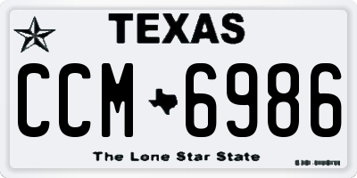 TX license plate CCM6986