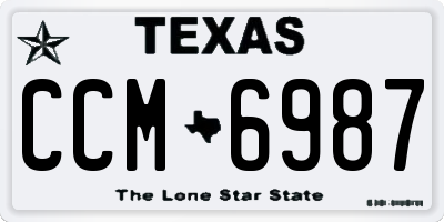 TX license plate CCM6987