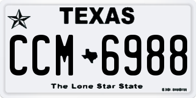 TX license plate CCM6988