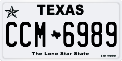 TX license plate CCM6989