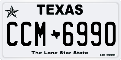 TX license plate CCM6990