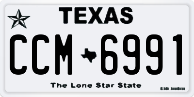 TX license plate CCM6991