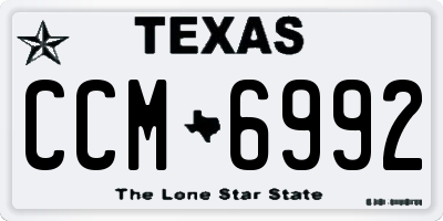 TX license plate CCM6992