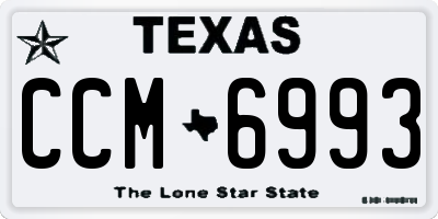 TX license plate CCM6993